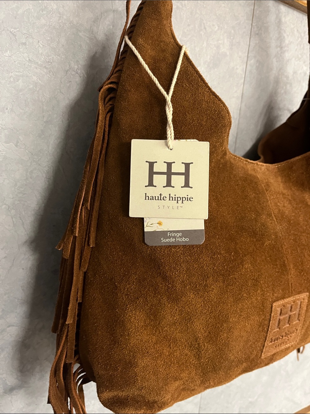 Haute Hippie Brown Suede Fringe Hobo Bag NWT - Picture 5 of 10
